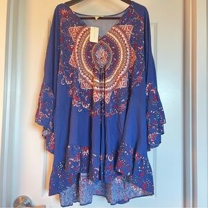 Vibrant Blue Mandala Women's Tunic